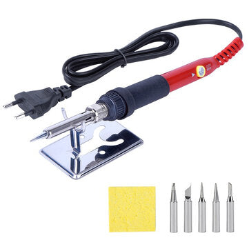 JCD 908 60W Soldering Iron Tool Kit Adjustable Temperature Household Welding R... (PLUG: 220VEUPLUG)