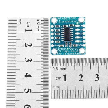 3pcs AT42QT1070 5-Pad 5 Key Capacitive Touch Screen Sensor Module Board DC 1.8 to 5.5V Power For Sta