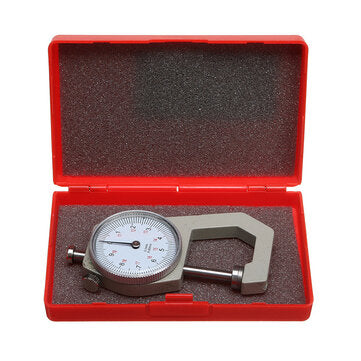 Round Dial Thickness Gauge Range 20mm Accuracy 0.1mm Metal Paper Leather Craft Tool