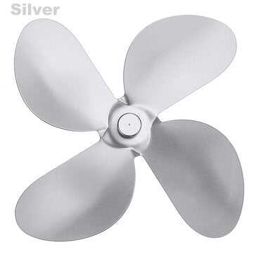 4 Fireplace Fan Blades For Thermal Fire Heater Power Wood Stove Fan Household Eco (COLOR1: SILVER)