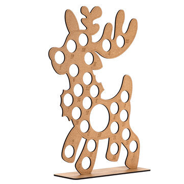 Wooden Christmas Advent Calendar Christmas Elk Decoration Fits 25 Circular Chocolates Candy Stand Ra