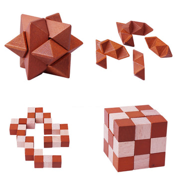 Wooden Kong Ming Lock Game Toys IQ Brain Teaser Interlocking Early Educational Puzzles Toy For Child