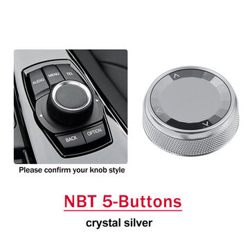 Car Multimedia Button Knob Cover For BMW NBT 5-Buttons (COLOR.: SILVER)