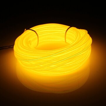 10M EL LED Flexible Soft Tube Wire Neon Glow Car Rope Strip Light Xmas Decor DC12V (COLOR.: YELLOW)