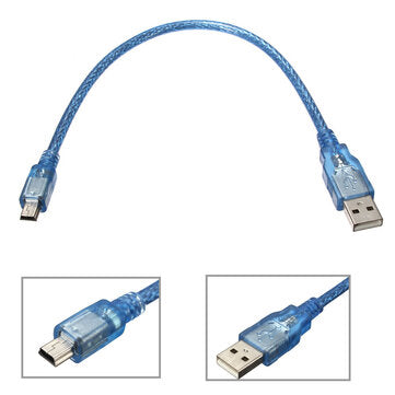 3pcs Blue Male USB 2.0A To Mini Male USB B Power Data Cable for Nano V3.0 ATMEGA328P Module Board