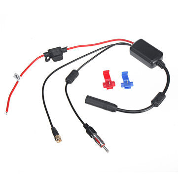 Universal DAB+ FM Car Antenna Aerial Splitter Cable Digital Radio Amplifier with SMB Connector