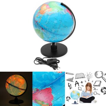 10" World Earth Globe Map Geography LED Illuminated for Desktop Decoration Education Kids Gift