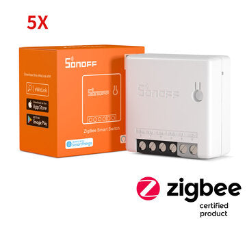 5pcs SONOFF ZBMINI Zigbee3.0 Two-Way Smart Switch APP Remote Control via eWeLink Support SmartThings