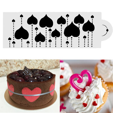 Heart Side Cake Stencil Fondant Designer Decorating Craft Cookie Baking Tool