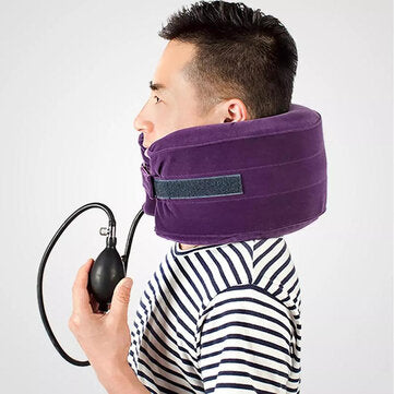 YUWEILL C-shape Cervical Neck Traction Device Spine Massage Travel Pillow Collar Brace Neck Stretche