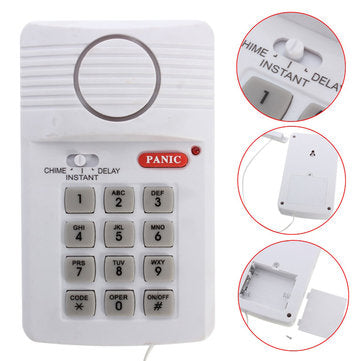 Security Keypad Door Alarm System Panic Button Doors Window Sheds Garages