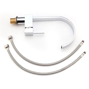 Square Chrome Brass Kitchen Bathroom Hot Cold Water Switch Basin Mixer Tap