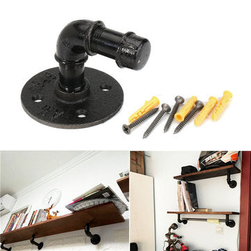 Retro Industrial Iron Pipe Wall Hang Wall Shelf Support Towel Hanging Hanger