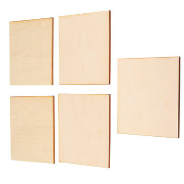 5Pcs 10x10cm Basswood DIY Wood Sheet Unfinished Unpainted Building Model Laser Engraving Blank Sheet