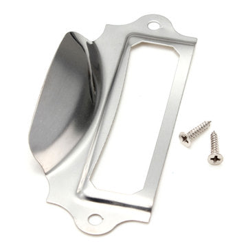 Silver Kitchen Drawer Cupboard Label Pull Cabinet Frame Handle Name Card Holder