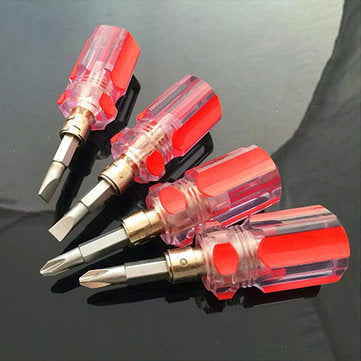 Mini Bidirectional Interchangeable Head Screwdriver Phillips & Flat Tip Screwdriver For DIY Repair T
