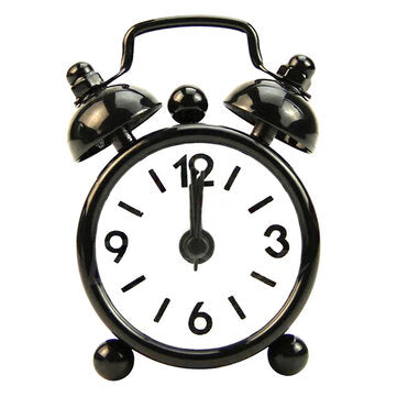 Classic Vintage Alarm Clock Electronic Desk Table Watch Mechanical Alarm clock Tr... (COLOR.: BLACK)