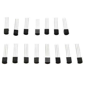 5 x 300pcs 15 Values Transistor Assorted Kit TO-92 S9012 S9013 S9014 S8050 S8550 2N3904 2N3906 BC327