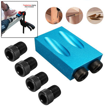 Woodwork Guide Oblique Hole Positioner 6/8/10mm 15 Degree Woodworking Locator Pocket Hole Jig