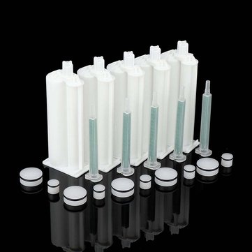 5Pcs/set 50ml 4:1 AB Glue Tube Dual Glue Cartridge Two Component Dispenser Tube with Mixing Tube Mix