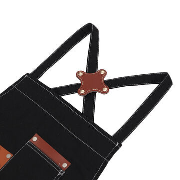 Multi-pocket Denim Work Apron Washable Dust-proof Apron For Craftsman Carpenter Mason