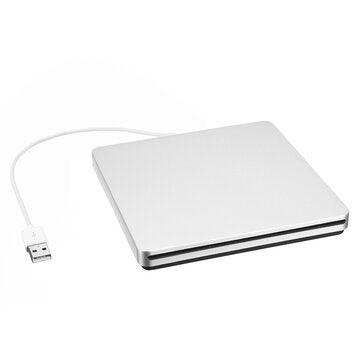 Portable USB 3.0 Silver External DVD-RW Max.24X High-speed Data Transmission for Win XP Win 7 Win 8