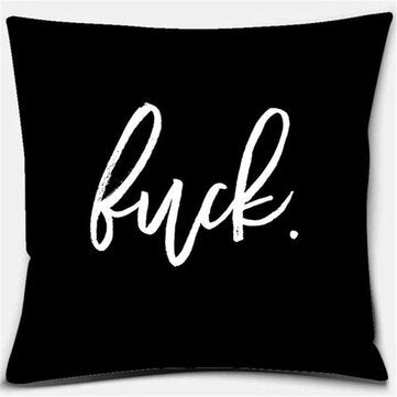 45 x 45cm Cool Black Linen Throw Pillow Couch Case Home Sofa Cushion Cover Phrases ... (TYPE: TYPE1)