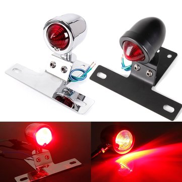 Motorcycle Bullet Rear Tail Stop Light Brake Lamp For Harley (COLOR.: CHROME)