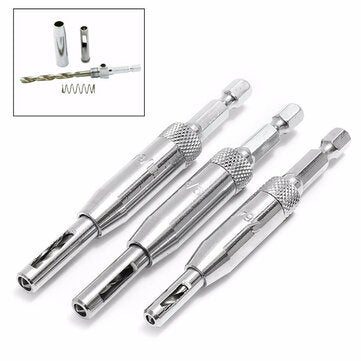 3pcs HSS Self Centering Hinge Drill Bit Holes Wood Working Reaming Tool Countersink Drill Bit