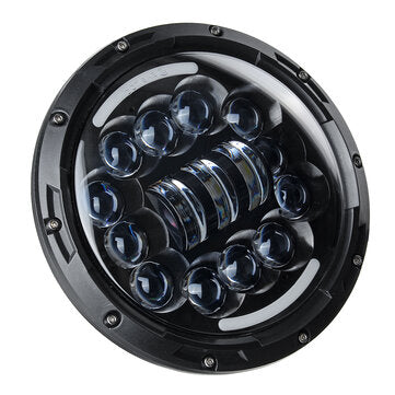 7" Motorcycle LED Headlight Projector Halo Angel Eye Hi-Lo Beam Turn Signal DRL