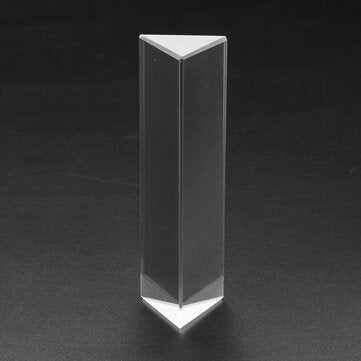 8cm Optical Glass Triple Triangular Prism Physics Teaching Light Spectrum