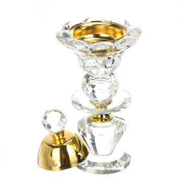 Crystal Incense Burner Plating Metal Polishing Incense Removable Lid Burner Traditional For Home Off