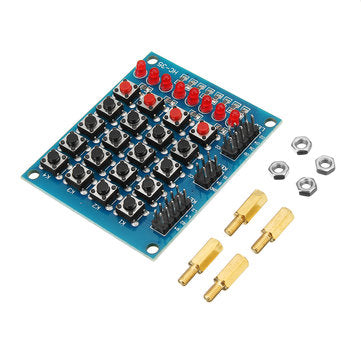 5pcs 8 LED 4x4 Push Button Switch 16 Keys Matrix Independent Keyboard Module For AVR ARM STM32