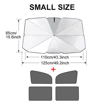 5pcs Foldable Car Windshield Sunshade Front Window Cover Sun Visor Umbrella (SIZE: S)