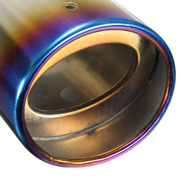 2.5" Grilled Blue Chrome Stainless Steel Exhaust Muffler Tip Pipe Universal