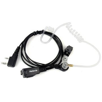 Retevis 2 Pin Acoustic Tube Headset Earpiece for Kenwood HYT BAOFENG UV-5R BF-888S Ham Radio Walkie