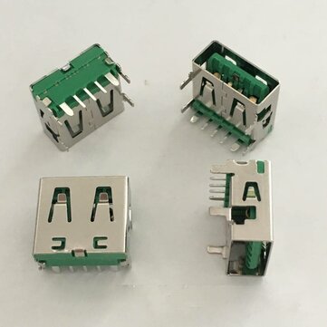 10PCS USB AM 3.0 Welding Plate Type High Current Male Short Body 17.0mm 5p Green Two-Piece Iron Shel