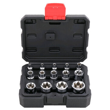 Hi-Spec 14pcs Chrome-Vanadium Steel Multifunctionl Ratchet Wrench Sockets Kit For Use in Impact Driv
