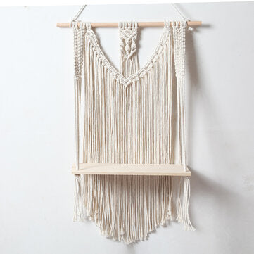 Woven Macrame Plant Hanger Holder Tapestries Wall Hanging Art Home Storage