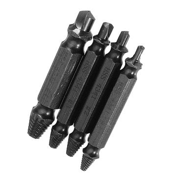 Drillpro 4pcs Nitride Double Side Damaged Screw Extractor Screw Remover