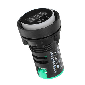 Machifit 22mm Digital AC Voltmeter AC 50-500V Voltage Meter Gauge Digital Display Indicator Green