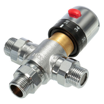Copper Thermostatic Mixer Mixing Hot/Cold Water Shower Solar Water Heater Valve