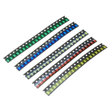 1000Pcs 5 Colors 200 Each 1206 LED Diode Assortment SMD LED Diode Kit Green/RED/White/Blue/Yellow