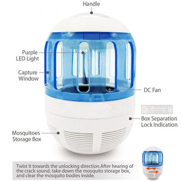 USB Mosquito Dispeller LED Mosquito Trap Fly Insect Killer UV Light Lamp Mosquito Killer with 360 De