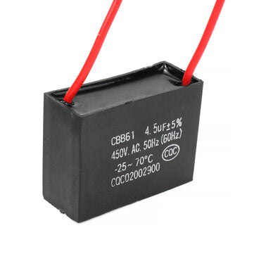 10pcs CBB61 450V 4.5uf Starting Capacitance AC Fan Capacitor CBB Motor Run Capacitor 450V 4.5F