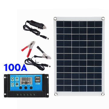 100W Solar Panel Kit 12V Battery Charger 10-100A LCD Controller For Ca... (CONTROLLER CURRENT: 100A)