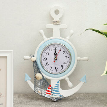 Wall Clocks Mediterranean Style Clocks Wall Hanging Rudder Watch Creative Living Roo... (PATTERN: C)