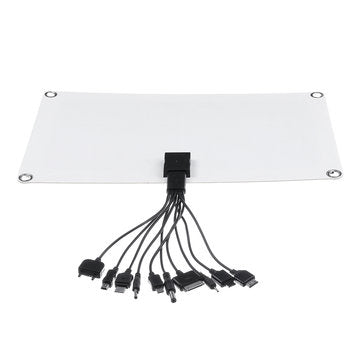 10W Monocrystalline Solar Panel with One to Ten Data Cable DC5V 2A Output Outdoor Working