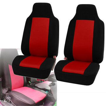 Universal High-Back Bucket Front Seat Covers Fabric Mesh Style For Car Truck SUV (COLOR: RED)