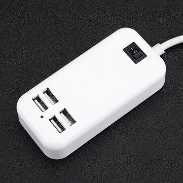 5V 3A 4 Ports USB Wall Charger AC Power Adapter 1.5M Cable ON / OFF Switch (ADAPTOR: US)